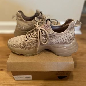 Womens MAXIMA blush rhinestone sneaker STEVE MADDEN